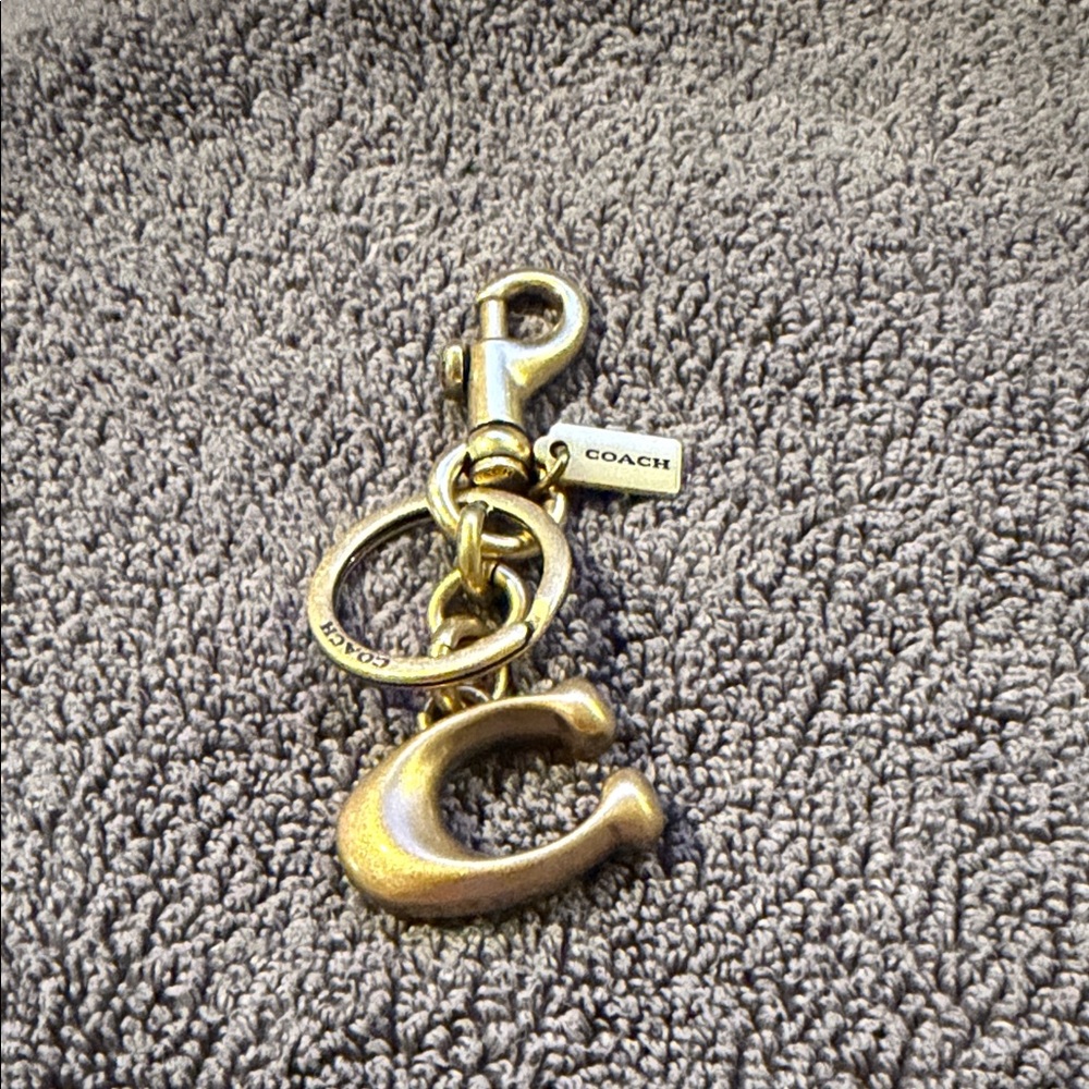 Coach Gold-Tone Signature 'C' Key Charm